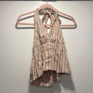 American Eagle Striped Halter Neck Top